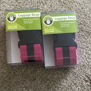 Five Star Pink and Black Luggage Strap